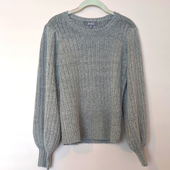 Marled Sweaters - Marled Gray Balloon Sleeve Sweater